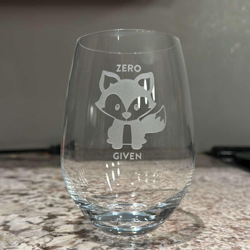 Zero Fox Given Stemless Wine Glass